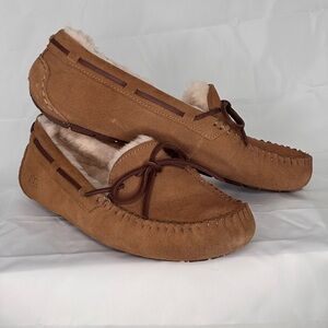 UGG Brand Dakota Suede Fur Lined Slip On Moccasin
